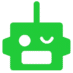 CyberYawn green robot logo glowing on a transparent background
